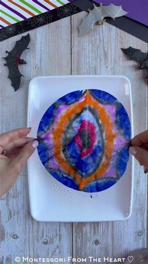 Coffee Filter Bat Chromatography Halloween Kids Craft