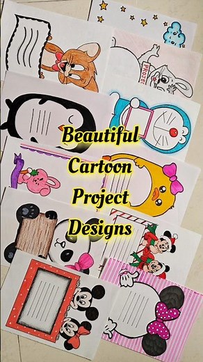 🫠💕20 Beautiful Cartoon Border Designs🎉 Project Work Designs #project #viral #shorts