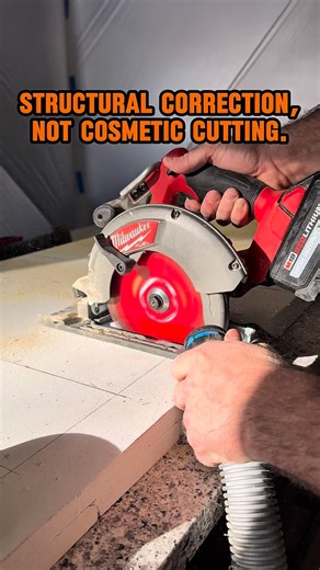 When we painted this custom door, it warped slightly. Enough to affect alignment, but not enough to replace it. Here’s why that happens and how we corrected it: • Wood naturally absorbs and releases moisture from its environment. • When paint is applied unevenly or too quickly, moisture becomes trapped on one side. • That imbalance causes the wood fibers to swell at different rates, creating internal tension. • The result is bowing or twisting as the door cures. ✅To correct it, we used controlle