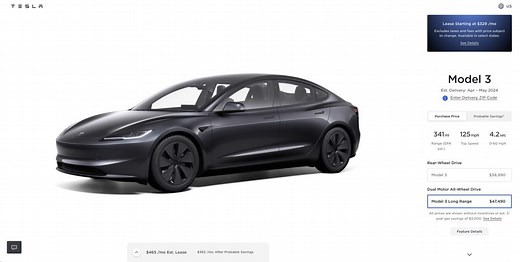 Tesla increases Model 3 price, now costs as much as Model Y
