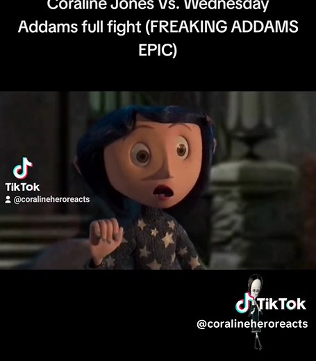 Coraline Jones Vs. Wednesday Addams full fight (FREAKING ADDAMS EPIC) #wednesdayaddams