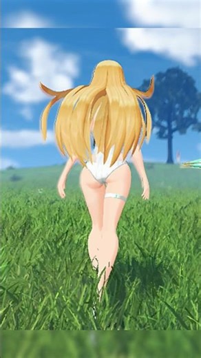 Radiant Beach Mythra taking a stroll in Dreamworld Elysium #xenoblade #pyra #mythra #shorts