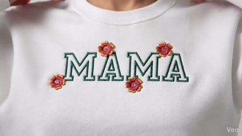 Floral Mama Applique Machine Embroidery Design Mother's Day Flower File - Etsy