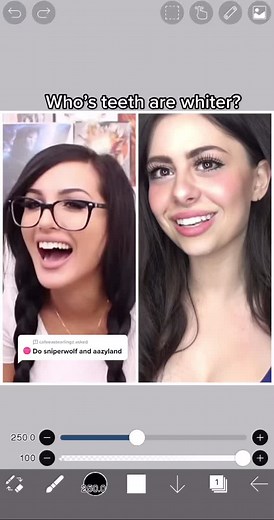 Answer to @cafeeastearlingz Who’s teeth are whiter? | Sniperwolf vs. Azzyland | #sniperwolf #azzyland #fyp #foryou #xyzbca #viral #GossipGirlHere