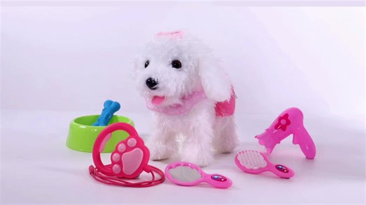 video, TUMAMA Walking Barking Toy Dog with Remote Control Leash, Plush Puppy Electronic Interacti...