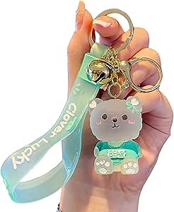 Charms Keychain, Cute Kawaii Bear Car Key Ring Decoration, Delicate Handbag Keys Resin Accessories Gifts for Kids Boys Girls Women
