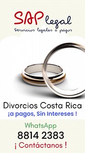 Divorcio SAP Legal - Abogados de Familia “Pague a Pagos”, Sin Intereses ! https://api.whatsapp.com/send?phone=88142383 HAZ CLIC EN EL ENLACE . . . #bufetedeabogados #abogadosencostarica #servicioslegales #abogadosdefamiliacostarica #divorcioscostarica #divorciopormutuoconsentimiento #leydeembargosjudicialescostarica #divorcioporincompatibilidaddecaracteres #leydepaternidadresponsablecostarica. | Divorcio SAP Legal