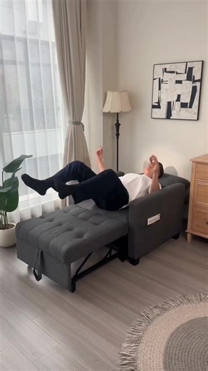 31K views · 214 reactions | 1️⃣ ️✨ Compact Sofa — your space’s smartest secret! 狼 Turns into a cozy bed in seconds — perfect for city living, studio apartments, or surprise guests. Modern look, minimal space, maximum comfort. ️  | Interior Design Ideas | Facebook