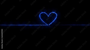 Neon lights heart love. Neon looped animation for music videos and fluid background. Stock Video