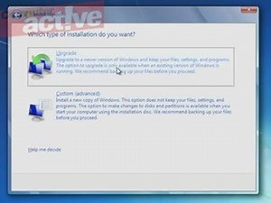 Windows 7: Upgrade from Windows Vista