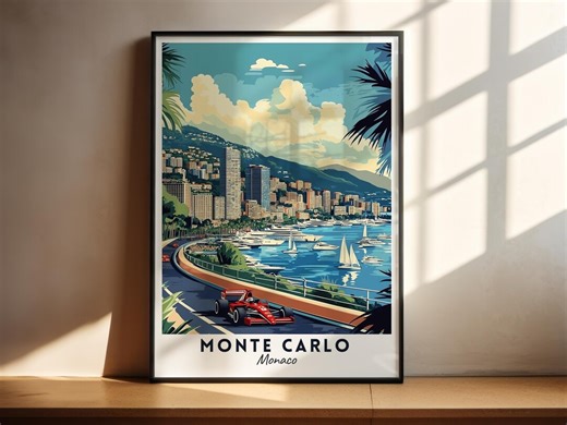F1 Poster Monaco Grand Prix | Vintage Formula 1 Wall Art | Car Print | Monte Carlo Print - Etsy