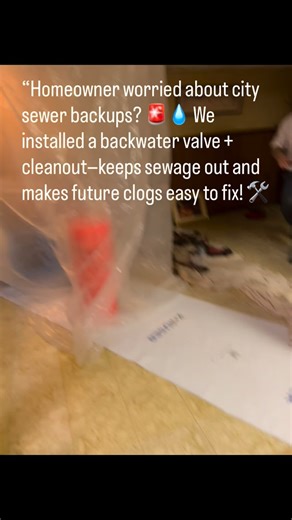 Service plumber on Instagram: "“Homeowner worried about city sewer backups? 🚨💧 We installed a backwater valve + cleanout—keeps sewage out and makes future clogs easy to fix! 🛠️ #plumbingtips #homeprotection #backwatervalve #smallbusinessowners #likesharecomment"