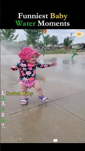 When Babies Meet Water for the First Time 💦 #shorts #funnybaby