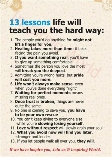 13 lessons life will teach you the hard way | Inspiring World
