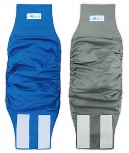 Paw Inspired Reusable Male Dog Diapers, Washable Belly Bands for Male Dogs, Dog Wraps for Incontinence (Large (2ct), Assorted (White Lining))