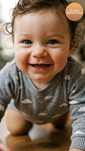 A Smiling Baby Crawling Toward You