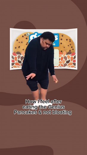 Bakery to belly without the bloat 🫡⁠ Fed up of feeling bloated? It could be gluten. Try all NEW Genius Deliciously Gluten Free Double Dark Chocolate Chip Orange Pancakes. | Genius Food