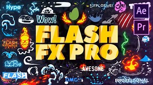 AT014-Flash FX Pro 2D卡通火焰流体特效能量MG动画特效合成元素包 - 韬客AE