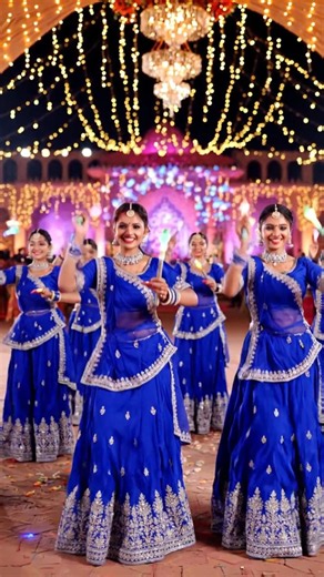 Glamorous Dandiya Dance 💙 || Bollywood Girls Crew #shorts #trending #dance #garba #love