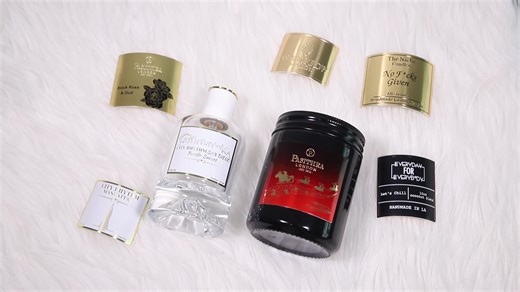 Custom Embossed Brand Name logo Tags Metal High-grade Embossed Aluminum Label Metal logo Plate Perfumes