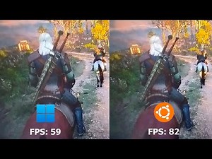 windows 11 vs ubuntu 24 | Wicher 3 | RX 6600 (gaming test)