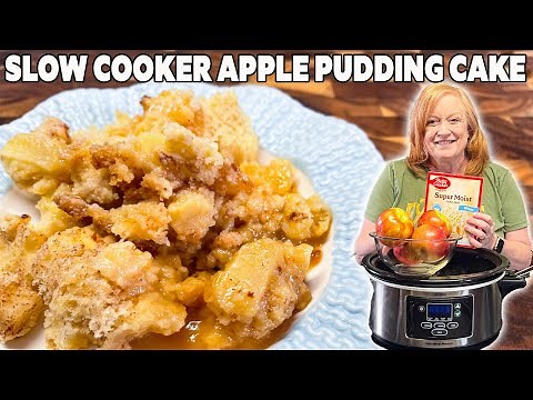 SLOW COOKER APPLE PUDDING CAKE Made easy with box cake mix