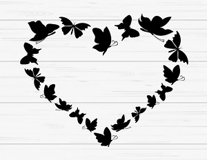 Butterflies SVG | Butterfly Heart SVG | Flying Butterflies SVG | Open Heart Svg | Butterfly Monograms | Butterfly Silhouette | - Etsy