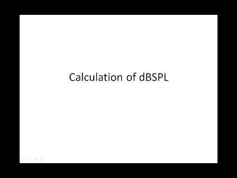 Calculation of dBSPL