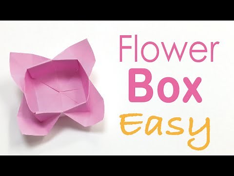 Easy☺︎ Origami Paper Flower Box Tutorial - Origami Kawaii〔#053〕