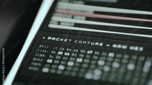 Packet Capture Raw Hex, analyzing data packets, data presented in hexadecimal format