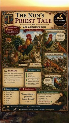 The Nun’s Priest’s Tale 🐓🦊 | Chaucer’s Famous Beast Fable | UGC NET Revision