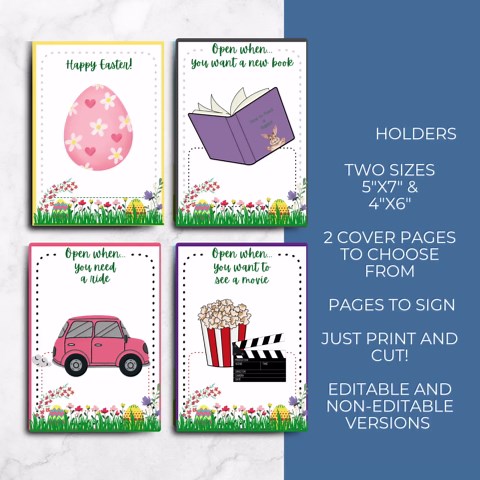 EASTER Gift Card Book, Printable Gift Card Holder Book, Idea for Her, for Adult or Teen, Last Minute Gift, Personalize and Edit in Canva - Etsy