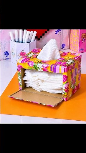 DIY Tissue Box Organizer ✨ Easy Handmade Room Decor Idea