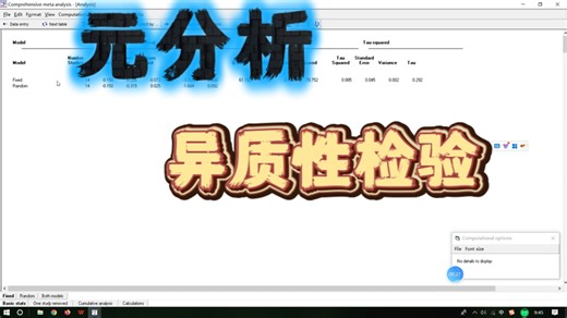 元分析CMA软件-异质性检验