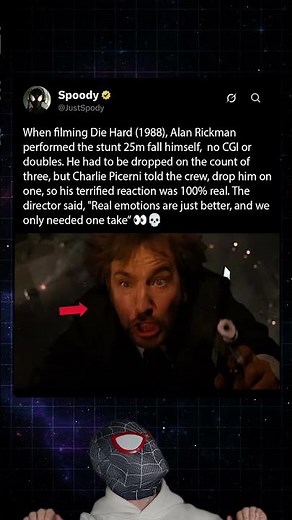 When filming Die Hard (1988), Alan Rickman wasn't prepare to do this