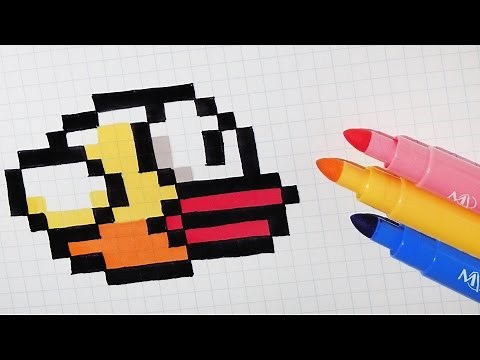 Handmade Pixel Art - How To Draw Flappy Bird #pixelart