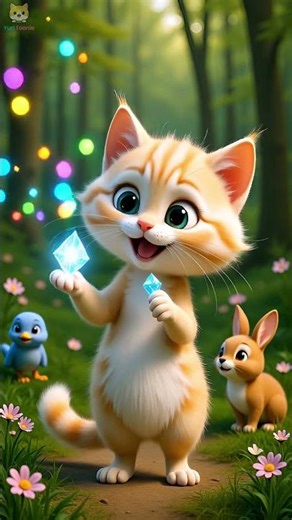 Magical Kitten Finds a Glowing Crystal ✨ #catshorts #cutecat #funnycats