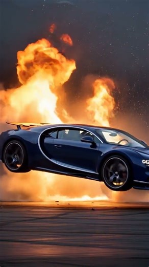 동영상 생성 AI | 스포츠카가 폭발 후 날아가는 순간