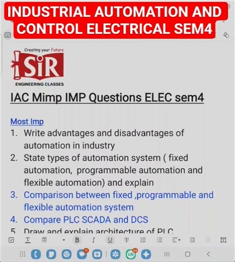IAC INDUSTRIAL AUTOMATION AND CONTROL M.imp questions Electrical Sem4 GTU