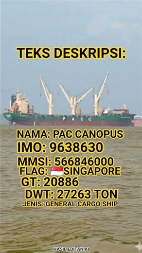 Informasi tentang kapal General Cargo MV. PAC CANOPUS