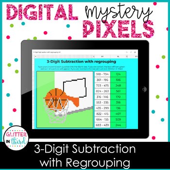 Subtraction Pixel Art | 3-Digit With Regrouping Digital Math Mystery Pictures