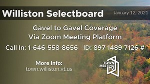 1/12/2021 - Williston Selectboard