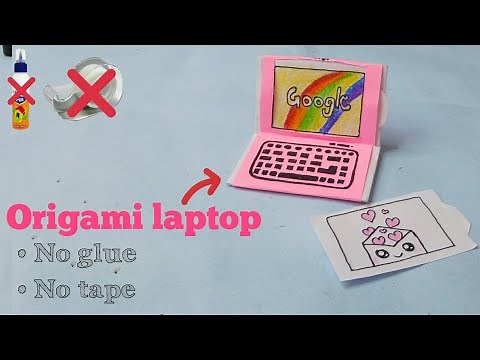 Origami Laptop || Paper laptop making without glue || Laptop With Paper || paper crafts ideas