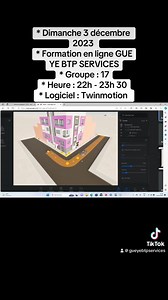 11 shares | * Dimanche 3 décembre 2023 * Formation en ligne GUEYE BTP SERVICES * Groupe : 17 * Heure : 22h - 23h 30 * Logiciel : Twinmotion www.gueyebtpservices.com gueyebtpservices@gmail.com Hann Mariste 1, Dakar 00221776662505 https://bit.ly/titan-song https://www.breakingcopyright.com/credits/scott-buckley-titan #gueyebtpservices #senegal #dakar #construction | Gueye BTP Services | Facebook