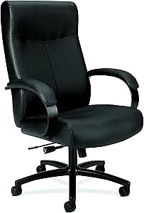 basyx by HON Big and Tall Executive Chair - Leather Computer Chair for Office Desk, Black (HVL685)