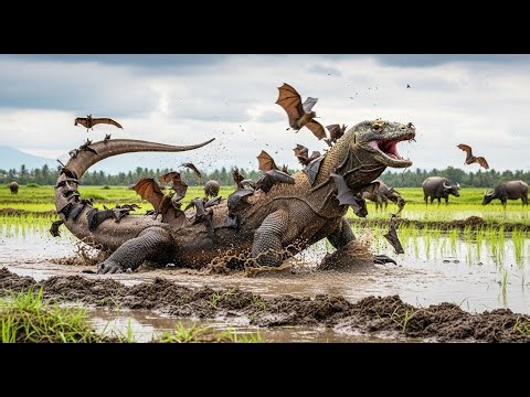 Can a Komodo Dragon Survive This Relentless Bat Swarm? 🦎 vs 🦇