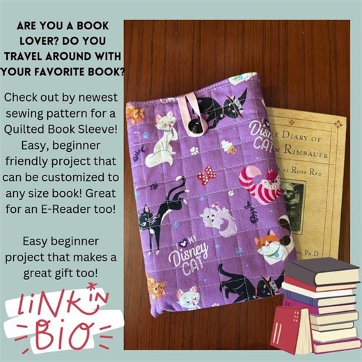 DIY Fabric Book Sleeve- Easy Sewing Project