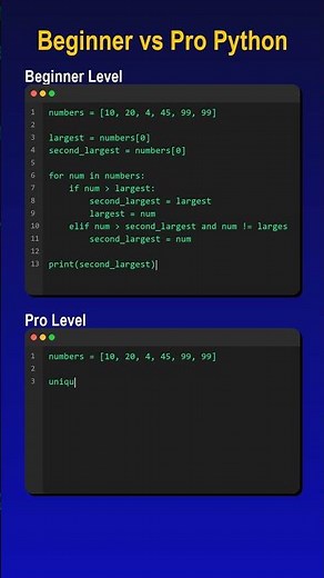 Beginner vs Pro Python Coding 💻🔥 | Same Output, Different Logic | Python Level Comparison 2026