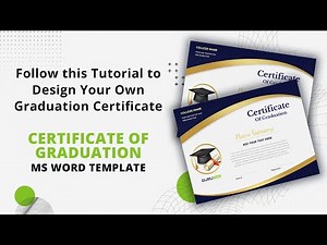 Creating Blue and Golden Graduation Certificate Design in MS Word