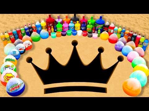 Experiment: Giant CROWN Eruption from Rainbow Orbeez, Balloons Fanta, Mtn Dew & Coca Cola vs Mentos
